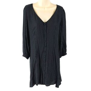 Long Sleeves Black Polka Dot Dress